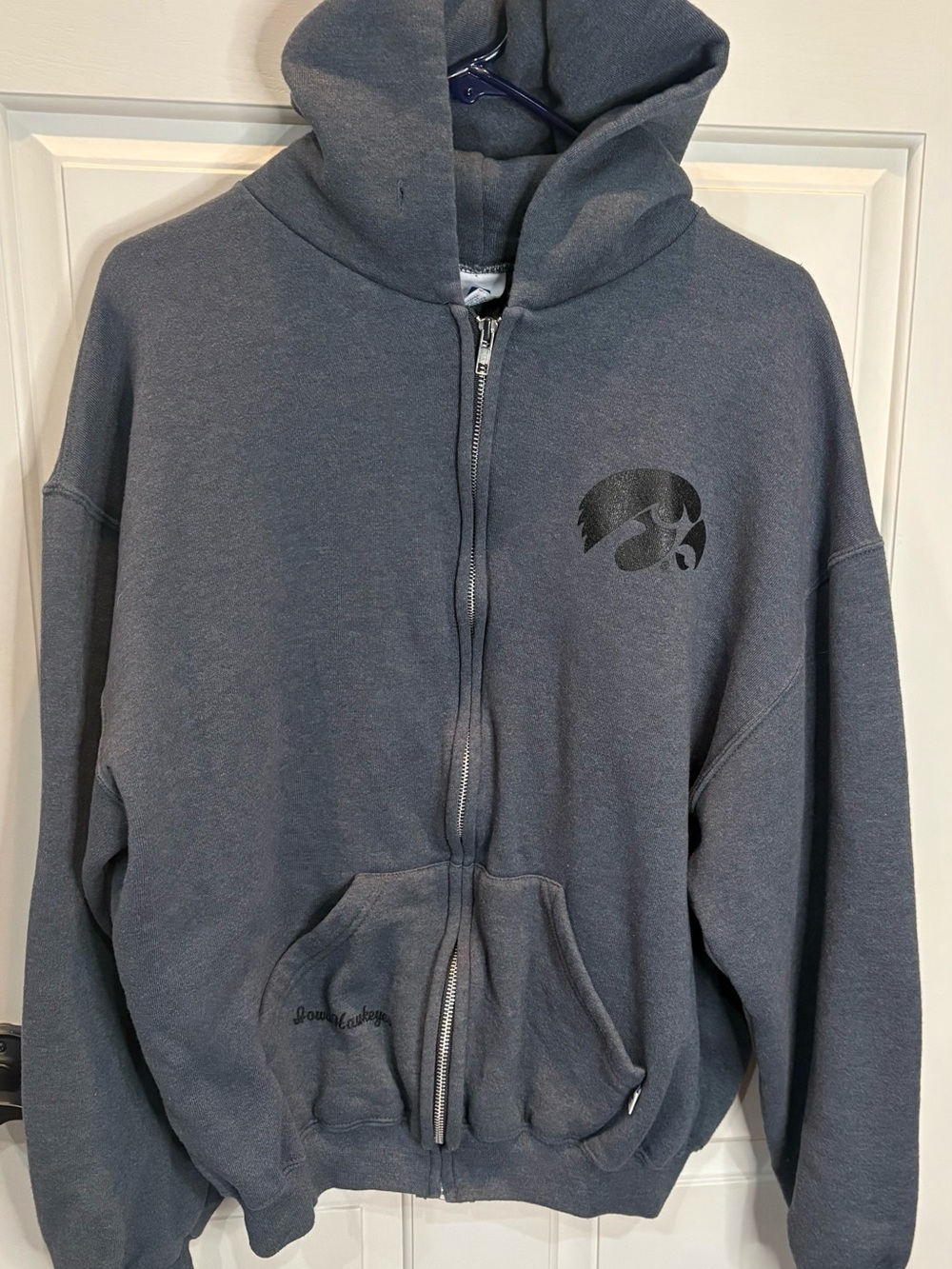 Vintage Men’s Large ‘47 Iowa Hawkeyes Full-Zip Hoodie Russell Athletic